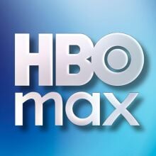 hbo max logo against a blue and white gradient background