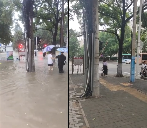 郑州暴雨30天前后对比恍若重生 拍摄者:长这么大第一次遇到