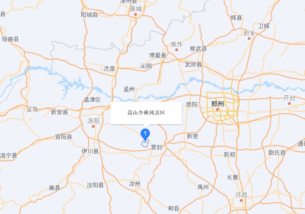 嵩山在哪里？嵩山在哪个省？河南中岳嵩山的位置地图