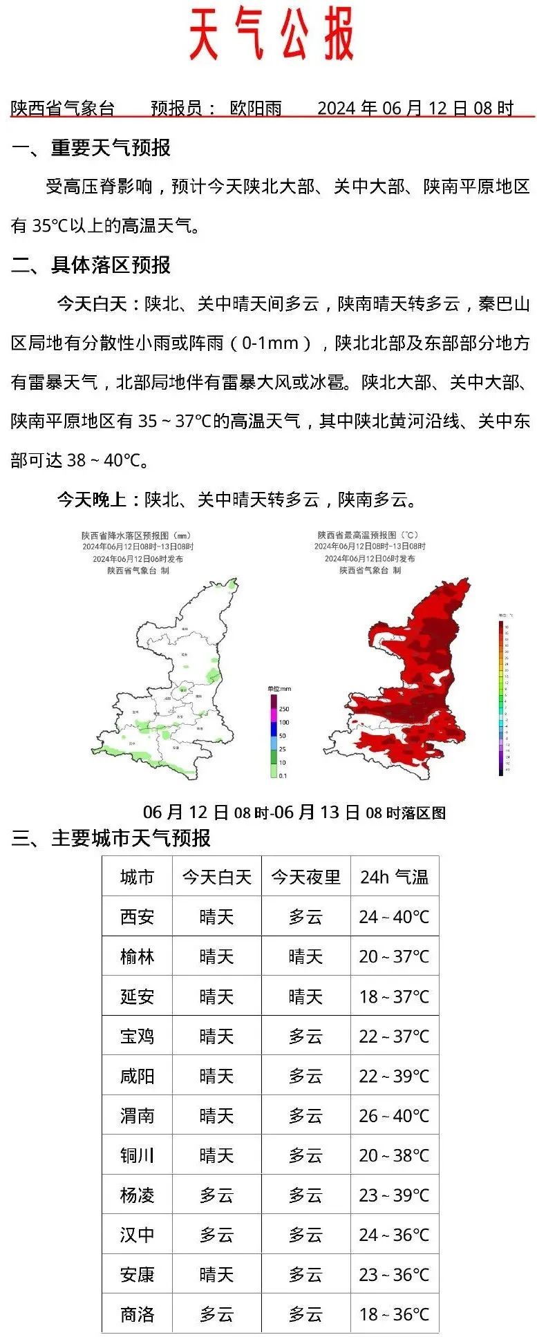 局地41℃!西安高温预警升级!降雨、雷暴就快到! 陕西最新预测→