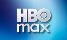 hbo max logo against a blue and white gradient background