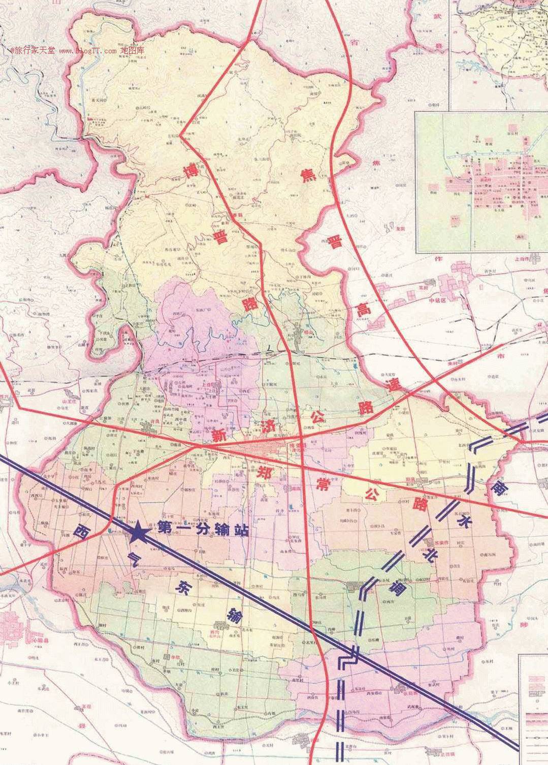 博爱县交通地图全图,博爱县交通地图高清版下