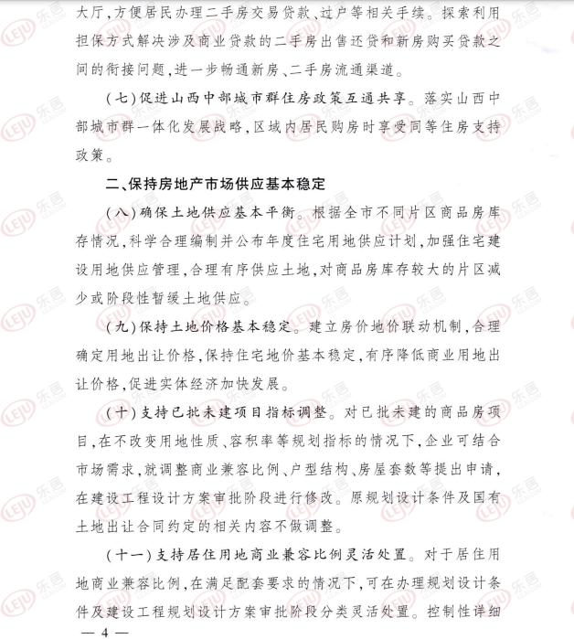 太原楼市新政“36条”!