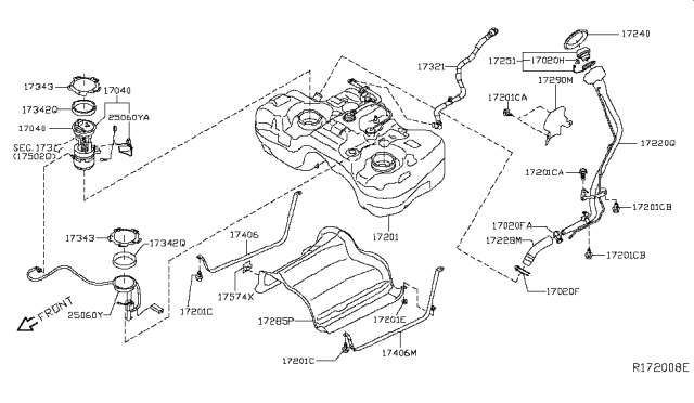 2017 Nissan Rogue Gas Tank Size